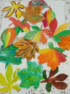 Творческое занятие с пожилыми «Осенний листопад» в пансионате «Ялта»