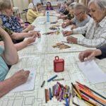 Рисунок карандашами руками пожилых в пансионате «Ялта»